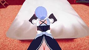 Rem's Hard Fucking of Big Boobs Maid in Re Zero POV Fantasy