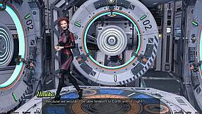 Stranded in space, holding hands with an asian scientist milf.