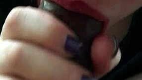 Feeling the passion in a close-up lipstick blowjob with a big cock