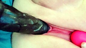 Milky pussy gets fucked with toys and cock, leading to cum on tits and ass