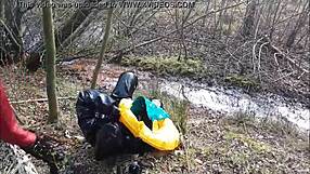 Why is this rich German femdom in rubber latex brutally dominating outdoors in the mud?