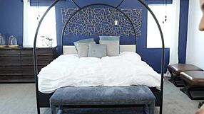 skinny babe bends over for doggystyle and begs for cum on face