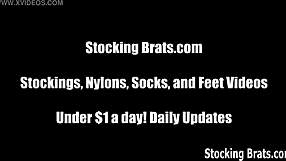 Watch us have a lesbain threesome in stockins