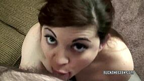 brunette milf naomi st claire is blowing a lucky geek in a pov housewife scene