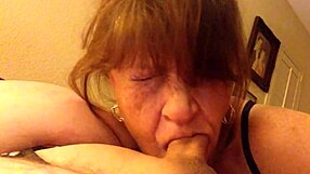 Granny Carmen sucks cock hard!