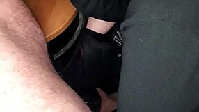 Secret handjob at work in public outdoor setting