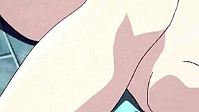 Japanese cartoon features a teen girl with big tits and anal beads in a lesdom BDSM scene