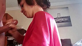 Waking up to an early morning blowjob and handjob from curly-haired mommy until I cum