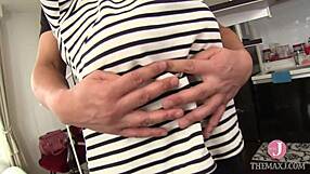 Lonely Japanese wife tied up for toy play in private