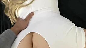 Blonde snowbunny ripped by BBC and filled with cum