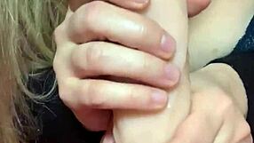 Slut Wife Sucks Dildo Titfuck