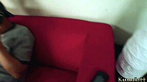 The ebony milf babysits the cute male