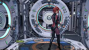 Stranded in space, holding hands with an asian scientist milf.