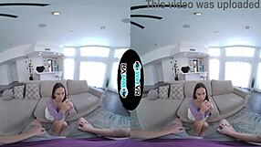I watch the huge thick dick slid deep into the skinny brunette in VR porn