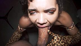 Naudi Nala Delivers Sloppy Wet Blowjob On Big Black Cock With Messy Bubbles