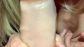 Slut Wife Sucks Dildo Titfuck