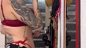 In the morning, she offered a foot and a coffee roll in this homemade video.