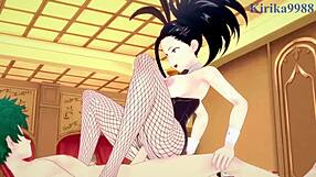 Mina Ashido and Momo Yaoyorozu and Izuku Midoriya Bunny Girl Intense Sex - My Hero Academia Hentai