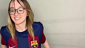 barcelona fan gets surprised by psg supporters in stadium corridors