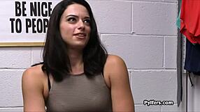 fat dick blowjob in teen thief's pretty face at office 😏