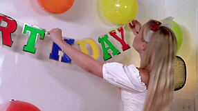 Blonde Bent Over For Big Cock Riding On Birthday