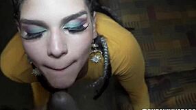 blow job queen swallows monster cock deepthroat