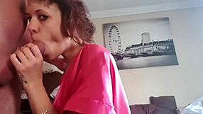 Waking up to an early morning blowjob and handjob from curly-haired mommy until I cum