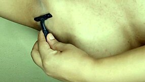 hairy indian wife shaves pussy and armpits for clean look