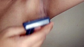 hairy indian wife shaves pussy and armpits for clean look