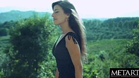 stunning spanish beauty fingers her clit to outdoor orgasm