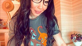 Asian bimbos in cosplay costumes chat on webcam