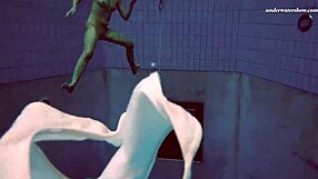 alla swims naked in hot pool?