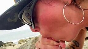 Beautiful Brazilian woman has a big ass and gets fucked in public on the beach