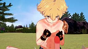 hey, vil du se aether suge ventis pik og blive knullet i genshin yaoi?