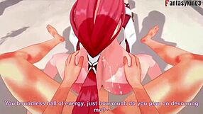 Yae Miko's wild ahegao face in Genshin Impact fantasy. Pink-haired girl rocks full 3D action.