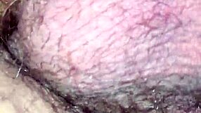 in the bedroom, she bends over for intense anal doggystyle, her big pussy lips gripping tightly during assfucking.