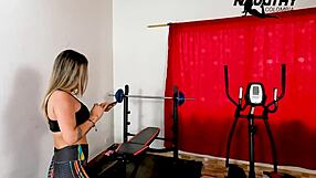 Getting horny at gym leads to solo masturbation session