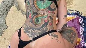 Beautiful Brazilian woman has a big ass and gets fucked in public on the beach