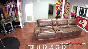 Teen brandi boldly sucks and takes rough bruno's monster cock in hardcore action.