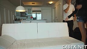 casting starts innocent but turns into hardcore fucking with blowjobs and pussy pounding