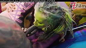 wild 7-person orgy with tattooed dreadgirls banged by 3 big cocks in rough facefuck cumshots