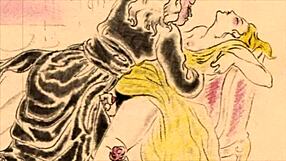 Hey, check out this cool vintage erotic illustration style.