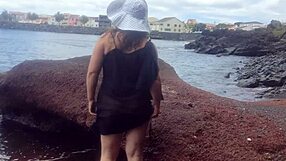 my seductive stepmom showing off on the public beach 😍