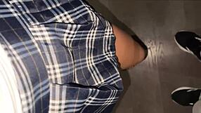 Prone Bone Anal Creampie. Brunette Feels Intense Pleasure and Cums Hard.