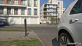 Chubby German girl gets fucked at a street casting