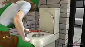 Plumber charges clients with lesbian sex using toys in hot animations