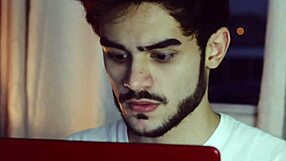 stole his books from the brunette twink