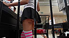 Culona in Mini Thong Showing Big Latina Ass at the Supermarket