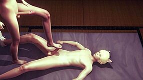 i love yaoi femboy len in hard sex, handjob, blowjob, footjob, threesome, fucking, creampie with sissy crossdresser