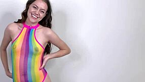 brunette teen selena love handles big cock